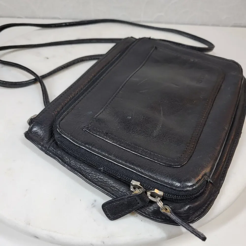 VTG Fossil Black Pebbled Leather‎ Purse 9